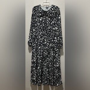 Who what wear Floral Black and White Dress